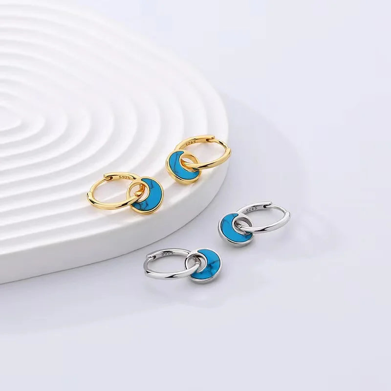 Wholesale Custom Fashion Hot Sale 925 Sterling Silver Abalone Shell 18k Gold Plated Pendant Women Earrings Jewelry