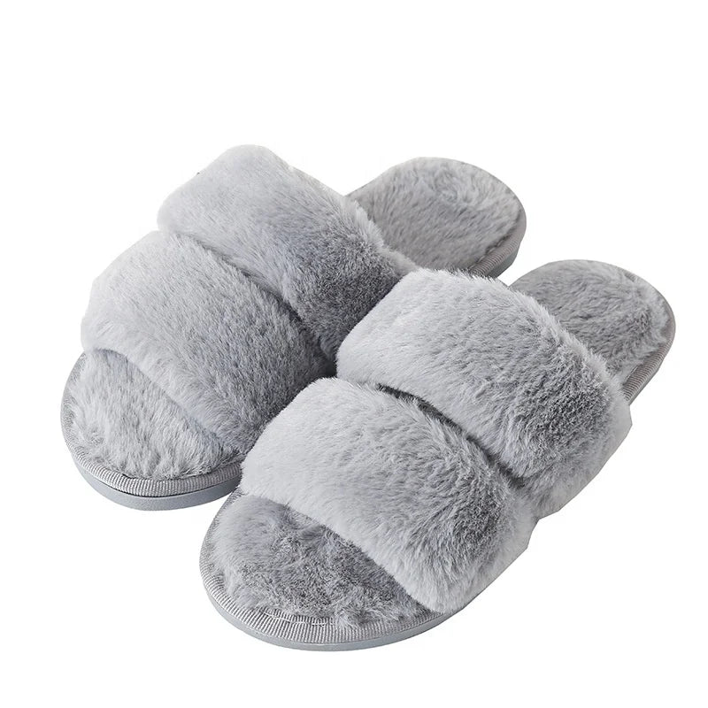 Hot Sale Female Fur for Slippers for Winter Anti-Slip Fashion Home Shoes with TPR Outsole for Summer and Autumn