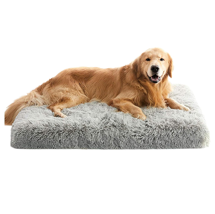 LY Luxury Plush Orthopedic Dog Bed Soft Sponge Mattress for Medium Large Dogs Durable Pet Crate Pad Rectangle Washable Carton MegaBDM
