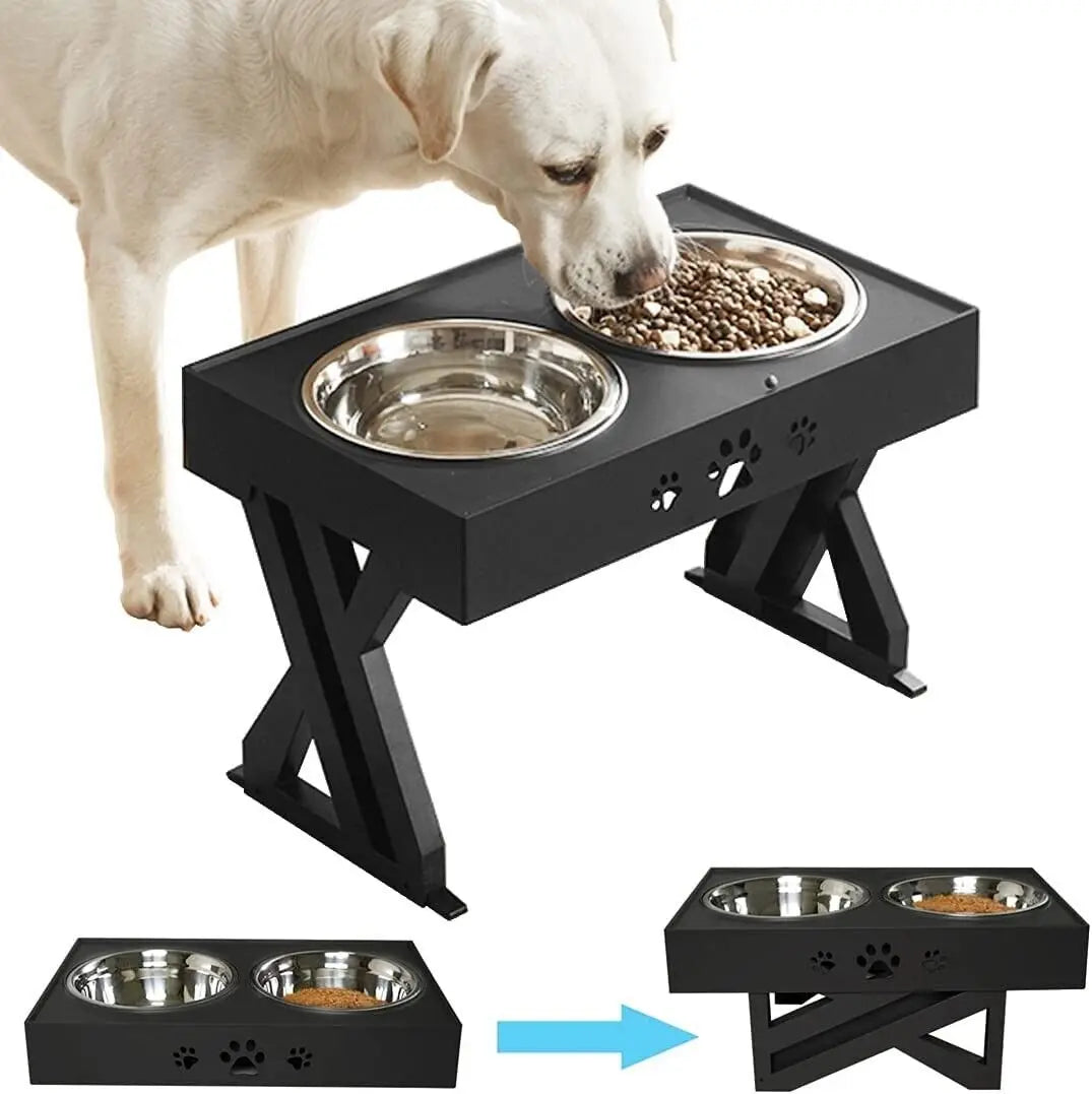 Original Factory Adjustable Height Raised Pet Feeder Dog Bowl Stainless Steel