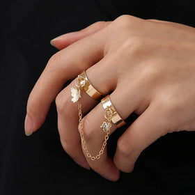 Fashionable Punk Style Creative Finger-to-Hand Cahain Bracelet - Detachable Ring and Bracelet Trendy and Cool Accessory