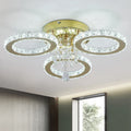 German Overseas Warehouse Fcc Ce Custom Design Modern Stainless Steel 3 Rings Living Room LED Warm Light Ceiling Lamp