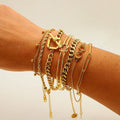 Hot Sale Summer Fashion All-match Stainless Steel Bracelet Trend Simple Double Layer Bracelet Cuban Style Bracelet for Women