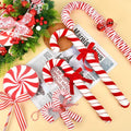 Hatty Elegant Christmas Decorations Red White Foam Cloth Crutch Candy Cuttings Christmas Tree Lollipop Pendant Net for Shooting MegaBDM
