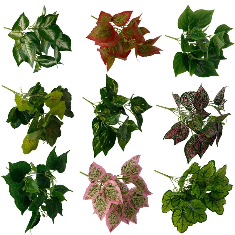 Artificial Palm Leaves Green Ficus Leaves for Home Party Decoration
