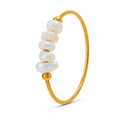 Minimalist Tarnish Free 18K Gold Plated Stainless Steel Thin Ring Delicate Luxury Natural Baroque Freshwater Pearl Rings Women