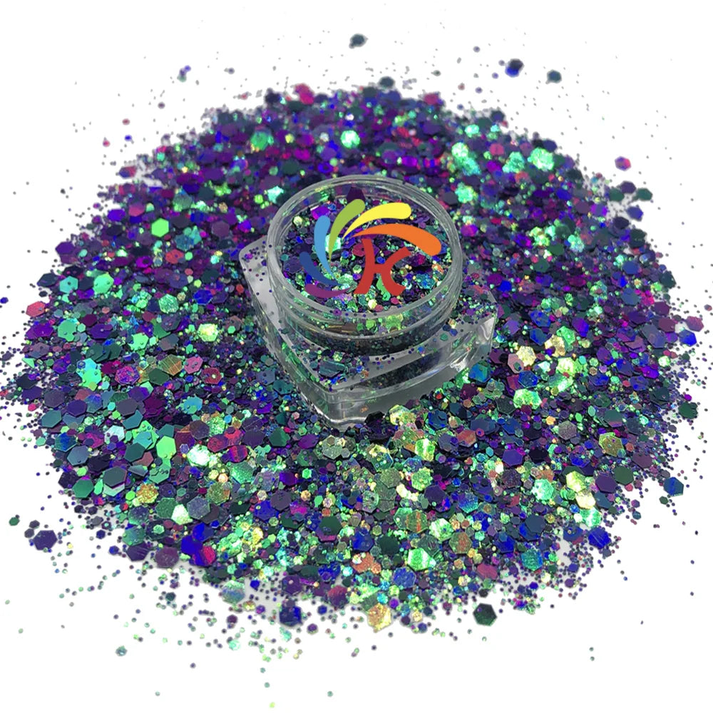 Polyester Color Shifting Mixed Glitter Bulk Chameleon Chunky for Nail Craft Party Supplies