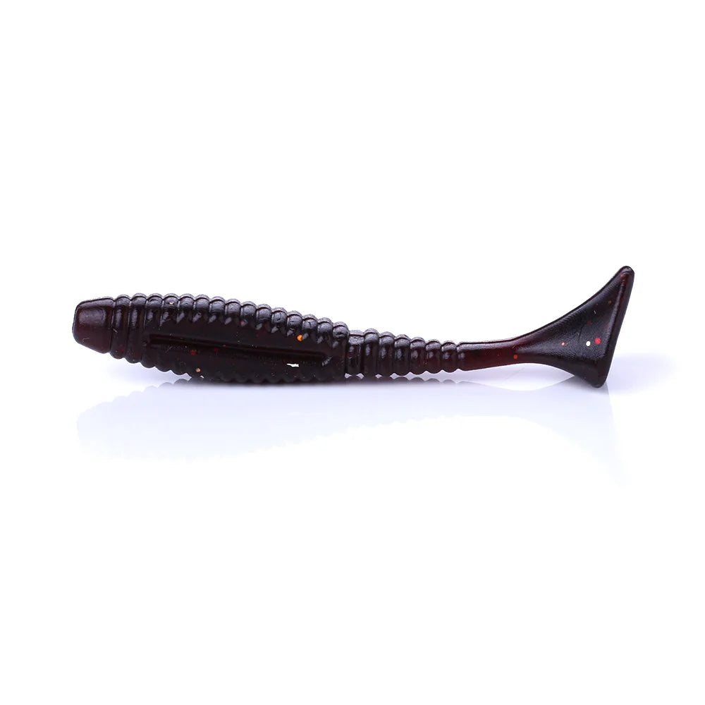 Hengjia 7.5CM 5.5G Fishing Soft Handmade Artificial T Tail Lures Worm Shape Fishing Bait