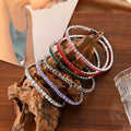 Fashion Colorful Full Diamond Elastic Zircon Bracelet Stainless Steel Simple Stretch Tennis Bracelet for Women