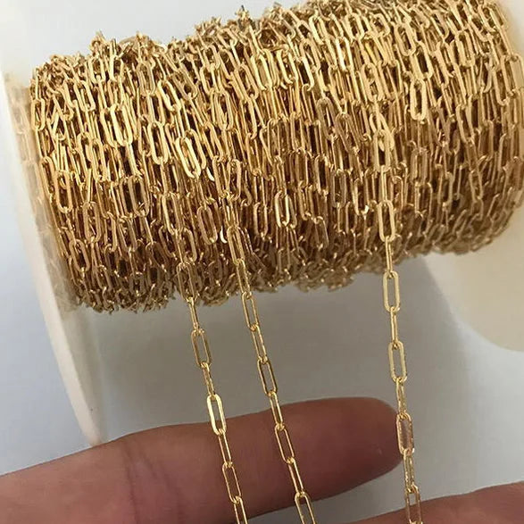 GC011 14K Gold Filled Flat Cable Chain for Jewelry Making