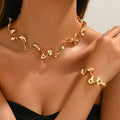 New Arrival Hip Hop Necklace Bracelet Set Punk Geometric Irregular Design Fashion Necklace for Women