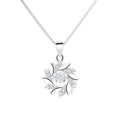 ACME 925 Sterling Silver  Dainty Rotating CZ Windmill Charm Pendant Luxury Women's Tennis Necklace Gold Plated Steel Chain Gift
