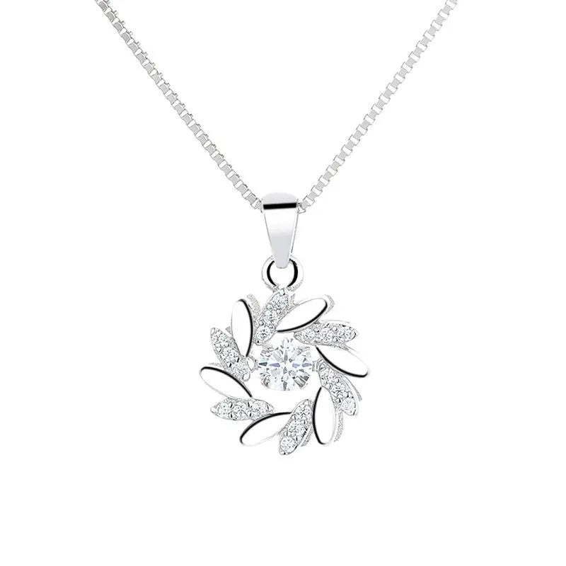 ACME 925 Sterling Silver  Dainty Rotating CZ Windmill Charm Pendant Luxury Women's Tennis Necklace Gold Plated Steel Chain Gift