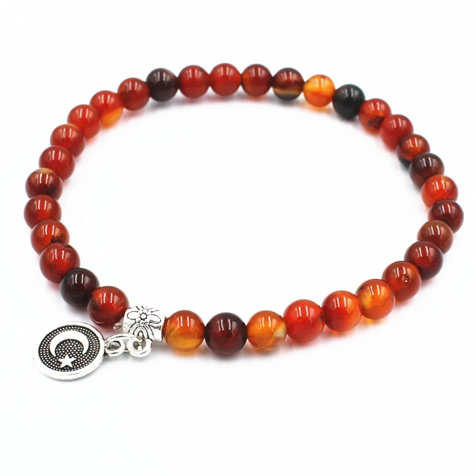 Natural Stone Bracelet Jewelry 33 Prayer Bead Islamic Muslim Tasbih Allah Rosary Meditation Beaded Bracelet for Men Women