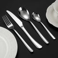 410 Stainless Steel French Moonlight Tableware Thin Handle Bright Hotel Restaurant Steak Knife Spoon Cutlery Set
