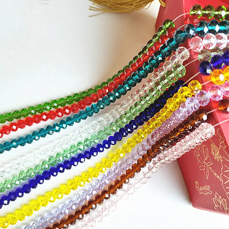 JC Crystal 4mm Faceted Rondelle Crystal Beads for Jewelry Making High Quality Wholesale Colorful Rondelle Glass Beads