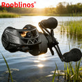 [Germany Stock] Rooblinos AK Waterdrop Baitcasting Reel 7.2:1 Gear Ratio Left Hand Nylon/Aluminum for River Lake Stream Fishing