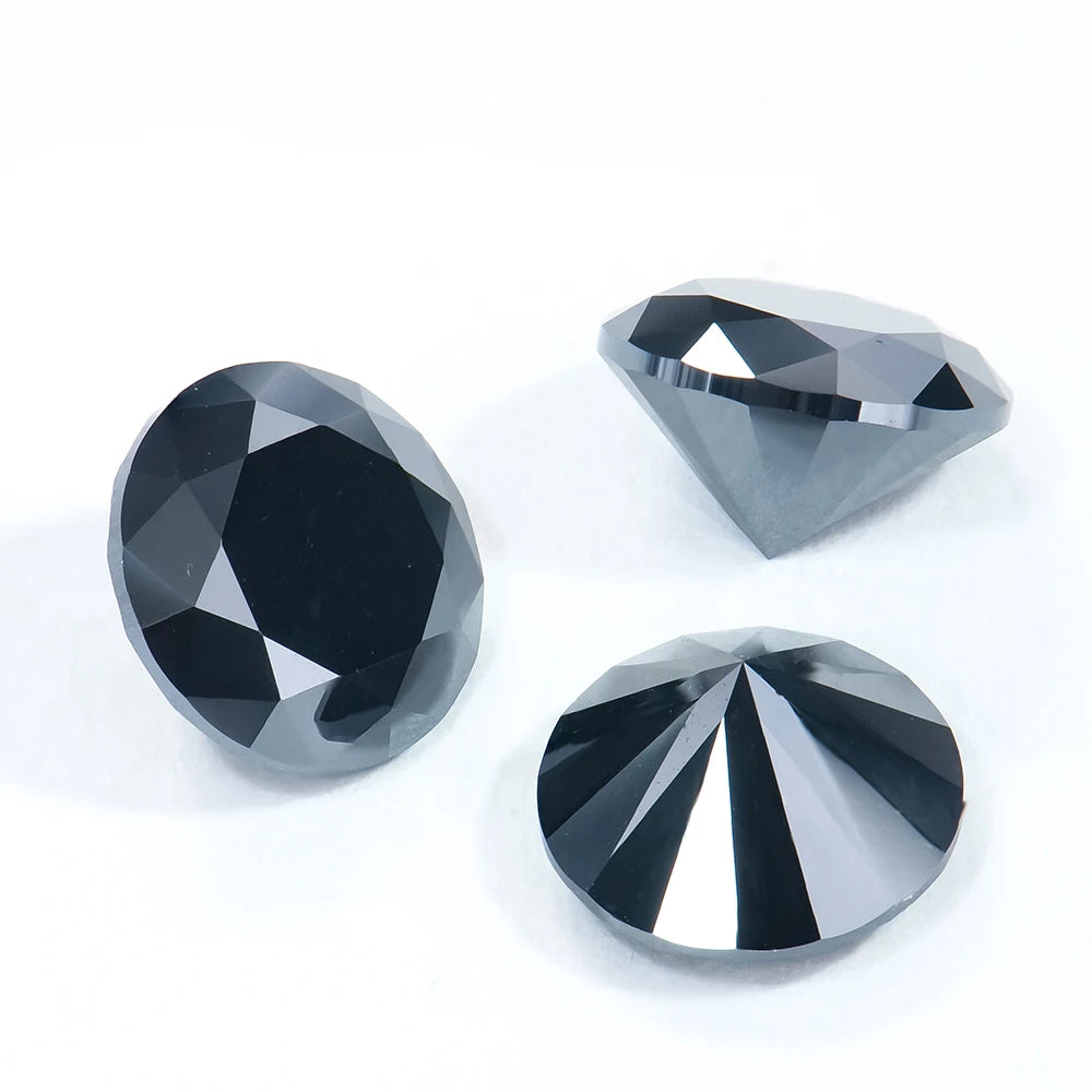 Manufacturer Loose Moissanite Round Brilliant Moissanite Diamond Black Color Synthetic Moissanite Diamond Supplier Top Quality