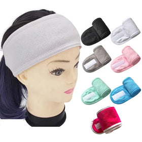 Wholesale Custom Logo Elastic Cotton Spa Bath Hair Band 10 Colors Make Wash Face Cosmetic Headband