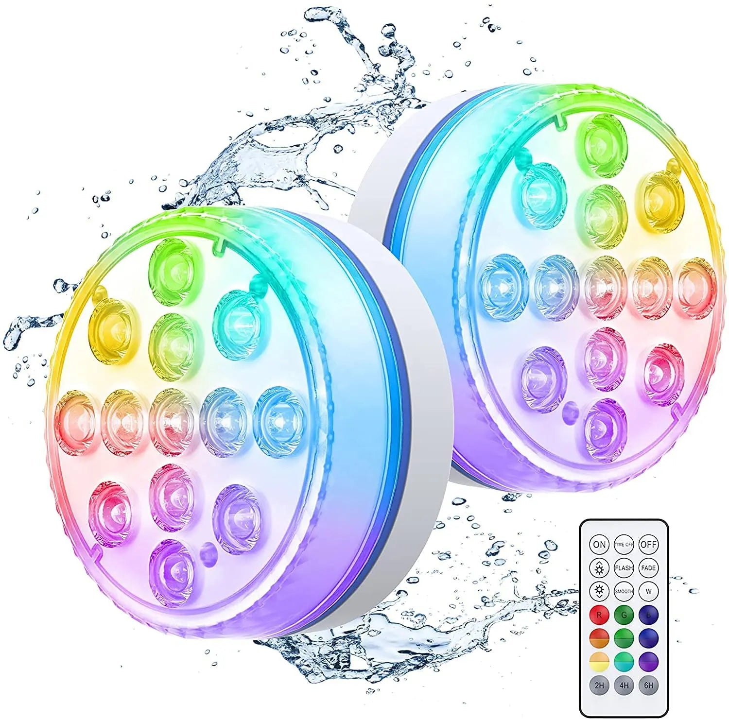 Remote Control Underwater IP68 Waterproof Magnetic Pool Lights Submersible LED Lights Pond Light Battery Powered