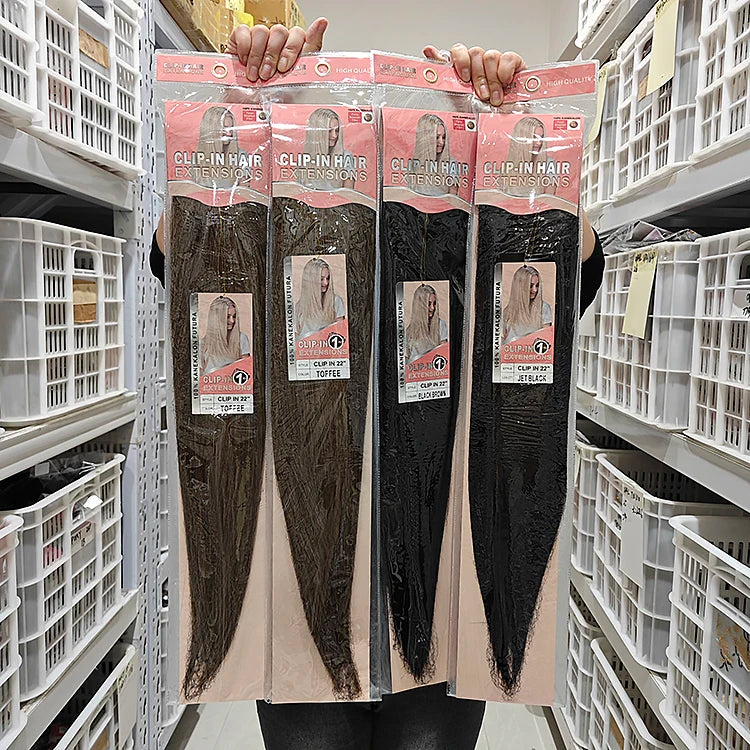Futura Fiber Heat Resistant Kanekalon Synthetic Hair Piecesone 1 Piece Clip in Hair Double Drawn Thick Clip in Hair Extension