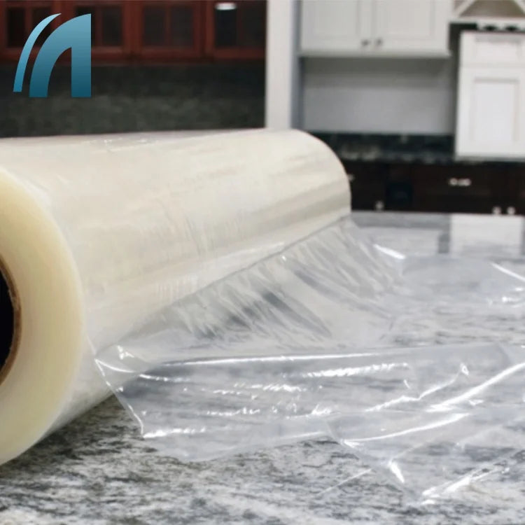 Free Sample PE Customized Soft Moisture Proof Clear Anti-Scratch Adhesive Blow Molding Surface Protection Film for Marble