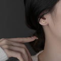 2023 New Fashion Gold Plated 925 Sterling Silver Small Cz Moon Stud Earrings