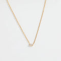 Fenny 18K Gold Plated Wholesale No Fade Minimalist Rectangle Zirconia Pendant Choker Chain Stainless Steel Necklace for Women