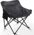 WOQI Wholesale  Padded Moon Round Saucer Chairs Ultralight Portable Modern Camping Folding Chair with Cup Holder
