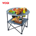 WOQI Lightweight Portable Folding Camping Beach Table with 4 Cup Holder Storage Bag