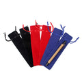4X18Cm Ready to Ship  Stock Gift Cases Double Fabric Drawstring Storage Pen Bag Velvet Pencil Pouch