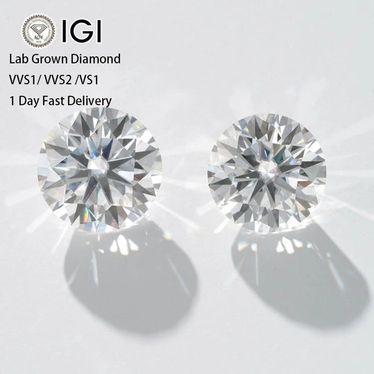 IGI Certificated 0.3ct-1ct Round Cut Wholesale Lab Created Diamond HPHT CVD Lab Grown Diamond