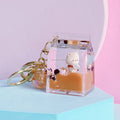 New Design Cartoon Cute Boba Milk Bottle Shaped Pendant Keychains Liquid BoBa Keychain