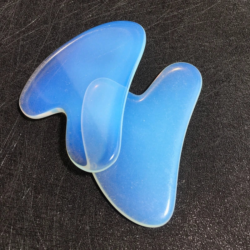 Real Natural Massage Stone Heart Guasha Scraping Board Opalite Gua Sha Tools