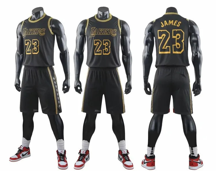 Unisex Basketball Uniforms Plus Size XL Breathable Polyester Sportswear Printed Design Adult Set