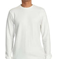 Custom Logo Cotton Clothing Manufacturers Waffle Knit Long Sleeve Top Casual Heavy Weight Thermal Waffle Knit Tshirt Men