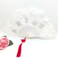 Cheap Sale Marabou Feather Fan Hand Hold Fan Feather Plastic Hand Plumes Fan for Carnival Party Dance Performance Craft