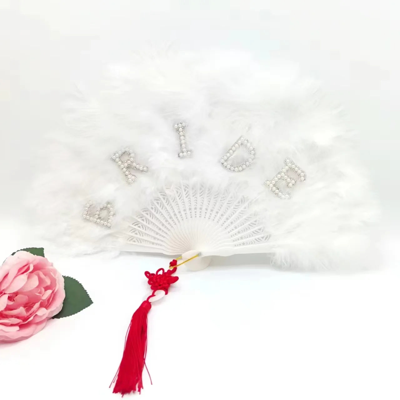Cheap Sale Marabou Feather Fan Hand Hold Fan Feather Plastic Hand Plumes Fan for Carnival Party Dance Performance Craft