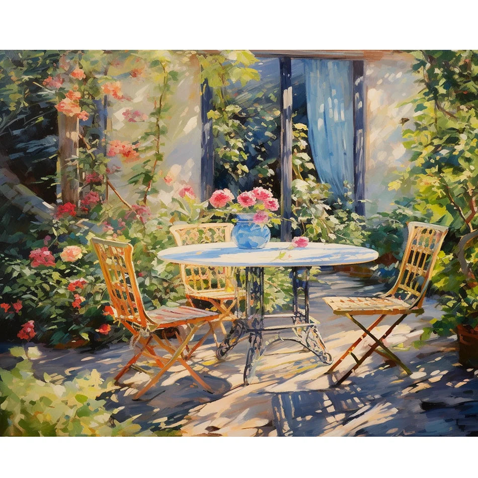 Diamond Painting Garden Cross Stitch Kits Full Round Handmade Diamond Embroidery Sale Landscape Home Decoration 30x40cm