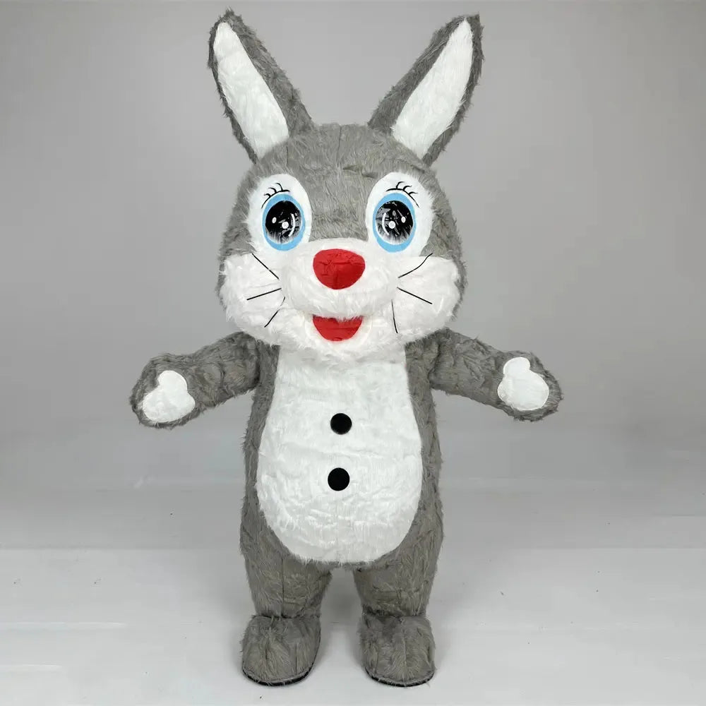 Soft Plush Cute Cartoon Rabbit Mascot Customized Easter Bunny Inflatable Mascot Costume for Cosplay