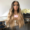 Gluless Ombre Honey Blonde Color Loose Wave 100% Virgin Remy Brazilian Human Hair U Part V Part No Lace Wigs for White
