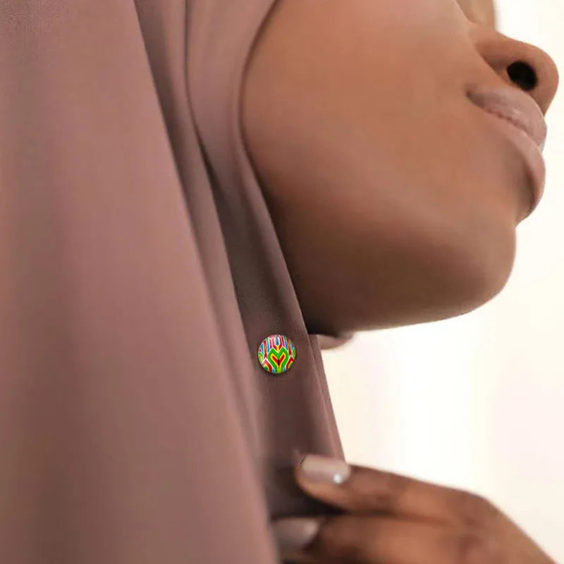Custom Magnetic Muslim Hijab Pins Brooch with Natural Stone-Wedding Party Gift for Women Alloy Zinc Material No Snag Design