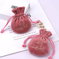 Custom Embroidery Velvet Jewelry Drawstring Earring Necklace Storage Bag Luxury Velvet Jewelry Pouch
