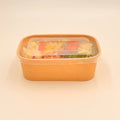 Disposable Rectangular Kraft Paper Box with Fast Food Lid Recyclable and Recycled Materials for Sushi and Lunch Food Grade