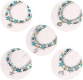 New Design Bohemia Charm Beaded Bracelets for Ladies Turquoise Alloy Yoga Anklet Fashionable Beach Style