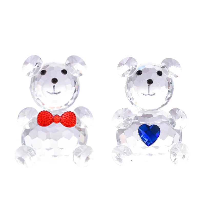 Customized Artifacts Craftsmanship Glass Crystal Hedye Bear Figurine for Gift