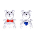 Customized Artifacts Craftsmanship Glass Crystal Teddy Bear Figurine 6.5cm Sandblasted Engraved Polished Finish for Gift