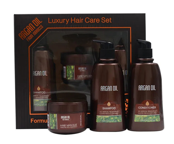 Hot Sale Luxury Hair Care Gift Set Organic Argan Oil Hair Cream Mask Sulfate Free Shampoo and Conditioner
