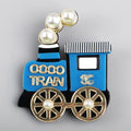 Yiwu Wholesale Creative Children's Gift Cute Train Luxury Pearl Pin Sweater Accessory Lapel Cartoon Fun Acrylic Brooch for Women