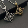 Vintage Viking Celtic Eternity Loop Knot Stainless Steel Necklace Non Fade  Overcoming Grass Slavic Amulet Fern Flower Necklace